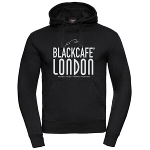 Black-Cafe London Classical Hoodie S Schwarz Weiss