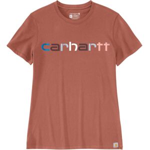 Carhartt Relaxed Fit Lightweight Multi Color Logo Graphic Damen T-Shirt XS Braun