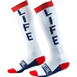 Oneal Pro Moto Life Motocross Socken  Weiss Rot Blau