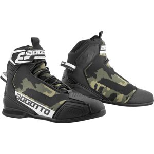 Bogotto Tokyo Camo perforierte Motorrad Schuhe 36 Grün Braun