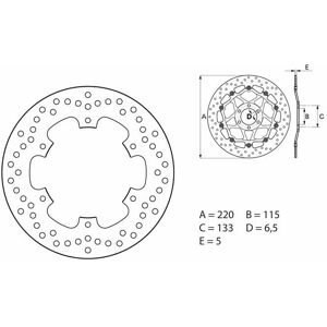 Brembo S.p.A. Serie Oro Runde feste Bremsscheibe 230 mm