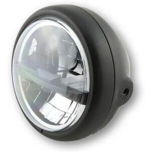 HIGHSIDER 5 3/4 Zoll LED-Scheinwerfer PECOS TYP 5, sw matt, sw Blende, seitl. Befest.  Schwarz