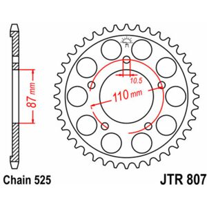 JT SPROCKETS Standard-Stahlkrone 807 - 525