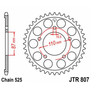 JT SPROCKETS Standard-Stahlkrone 807 - 525