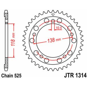 JT SPROCKETS Standard-Stahlkrone 1314 - 525