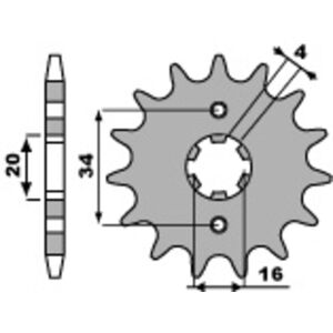 PBR Standard-Stahlkettenrad 263 - 428