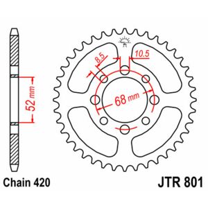 JT SPROCKETS Standard-Stahlkrone 801 - 420