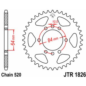 JT SPROCKETS Standardkrone aus Stahl 1826 - 520