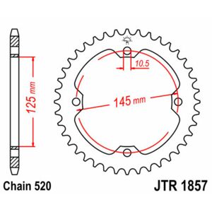 JT SPROCKETS Standard-Stahlkrone 1857 - 520
