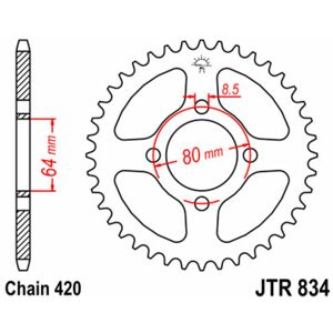 JT SPROCKETS Standard-Stahlkrone 834 - 420