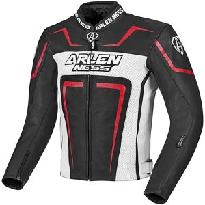 Arlen Ness Motegi Motorrad Lederjacke 50 Schwarz Weiss Rot