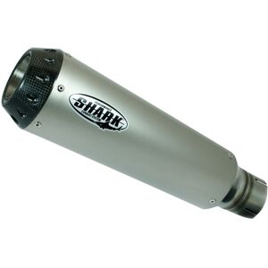 SHARK EXHAUST TRC-10 Titan/Carbon silber  Silber