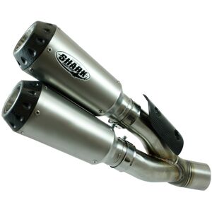 SHARK EXHAUST TRC-10 Titan/Carbon silber  Silber