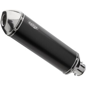 SHARK EXHAUST DSX-5 Aluminium eloxiert/Endkappe Edelstahl poliert schwarz  Schwarz