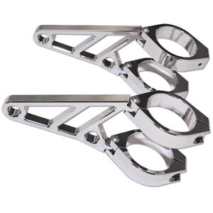 HIGHSIDER CNC Lampenhalter Set für 35-37 mm  Silber