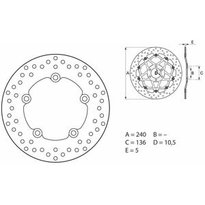 Brembo S.p.A. Serie Oro Runde feste Bremsscheibe