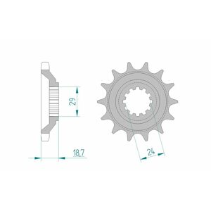 AFAM Standard-Stahlkettenrad 24805 - 530