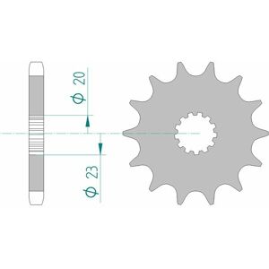 AFAM Standard-Stahlkettenrad 22403 - 530