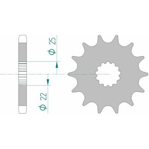 AFAM Standard-Stahlkettenrad 28400 - 530 80 mm