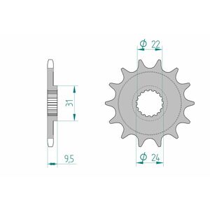 AFAM Standard-Stahlkettenrad 22406 - 520