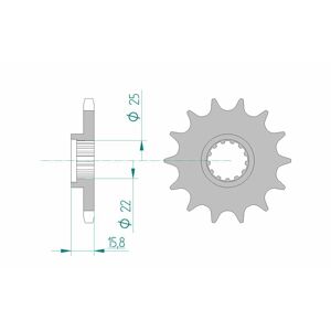 AFAM Standard-Stahlkettenrad 24508 - 525