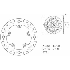 Brembo S.p.A. Serie Oro Runde feste Bremsscheibe