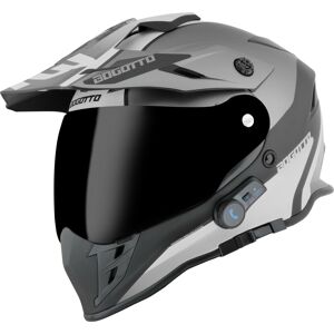 Bogotto H331 BT Tour EVO Bluetooth Enduro Helm XS Schwarz Grau