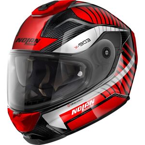 Nolan X-903 Ultra Carbon Starlight N-Com Helm L Rot Silber