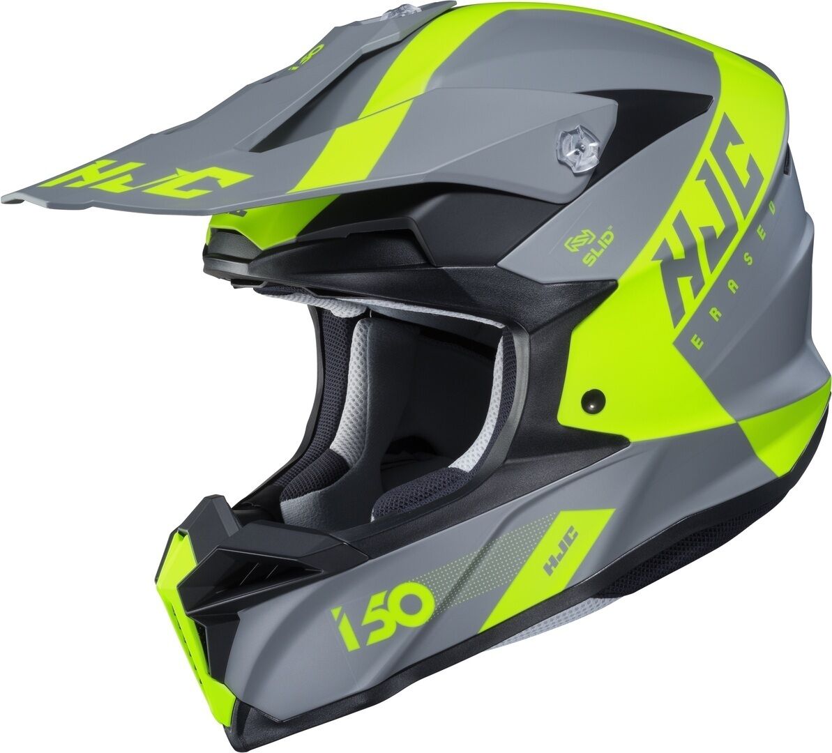 HJC i50 Erased Motocross Helm L Grau Gelb