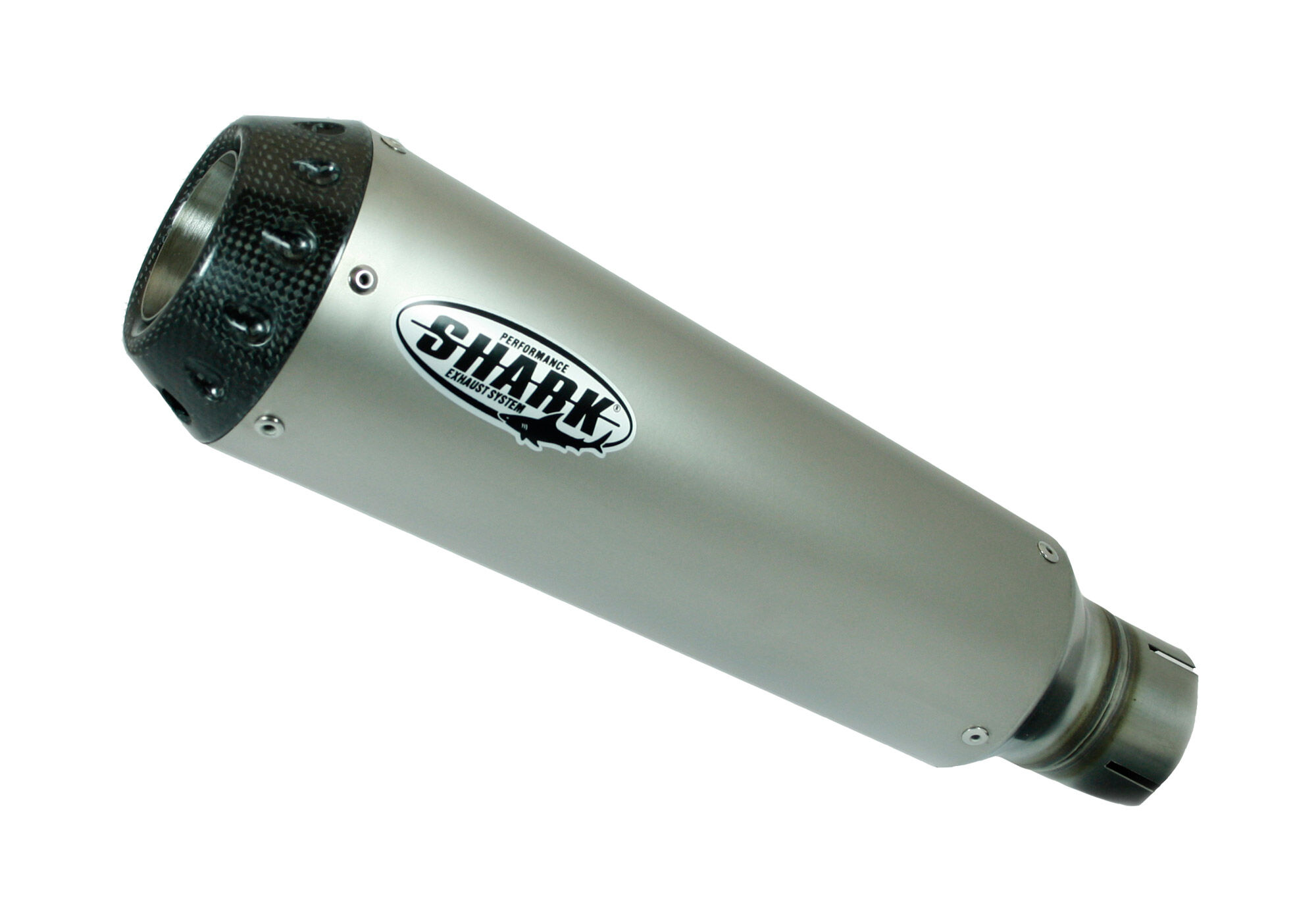 SHARK EXHAUST TRC-10 Titan/Carbon silber  Silber