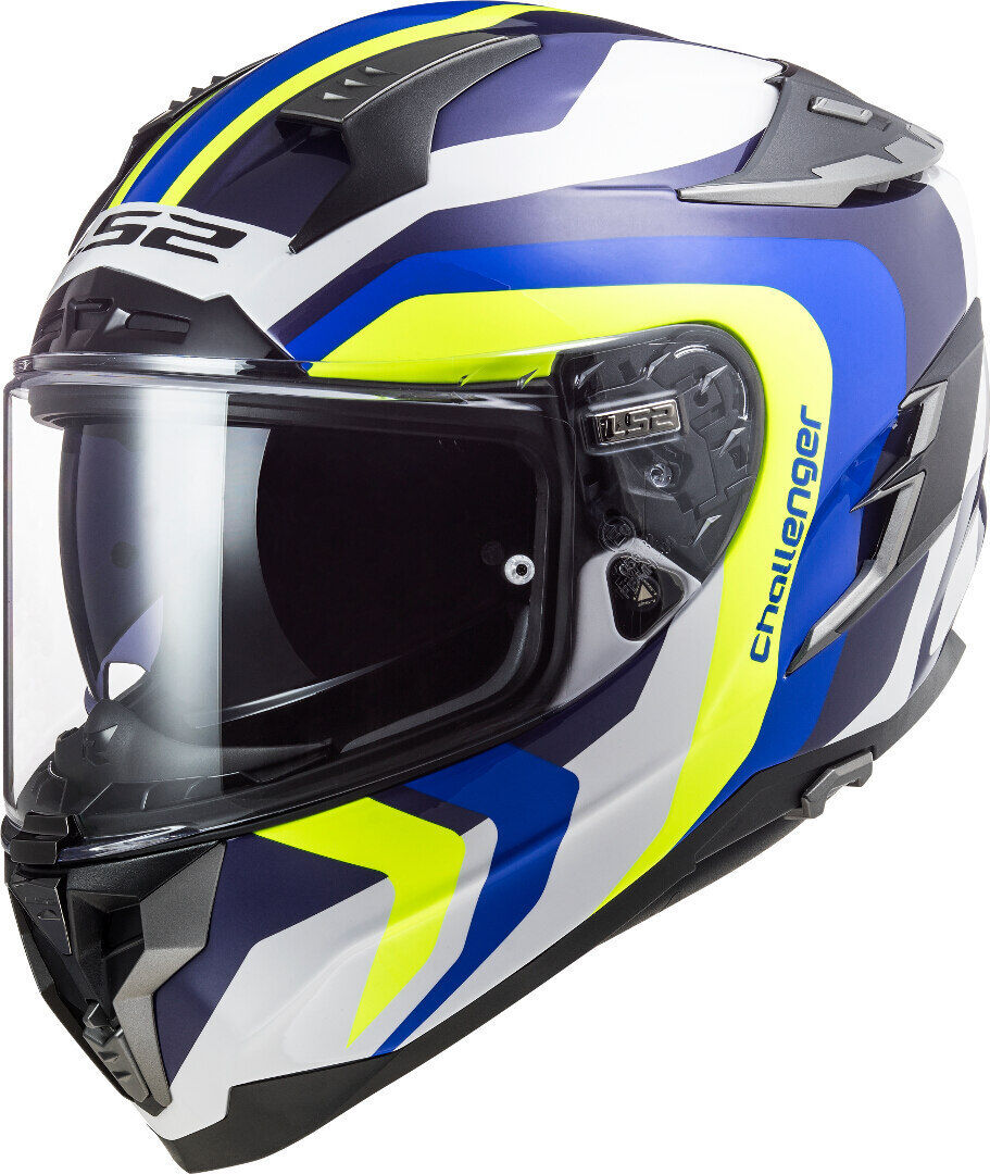 LS2 FF327 Challenger Galactic Helm 3XL Weiss Blau Gelb