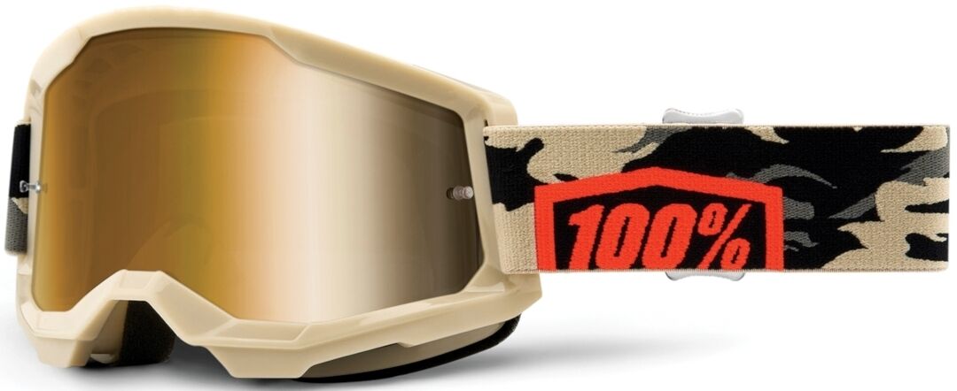 100% Strata II Extra Kombat Motocross Brille Einheitsgröße Schwarz Beige