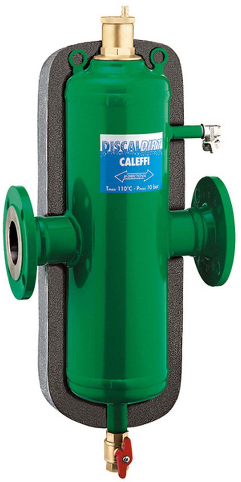 Caleffi DiscalDirt Mikroblasen-Schlammabscheider 546102 DN 100, Stahl-Gehäuse, Flanschanschlüsse, mit Isolierung
