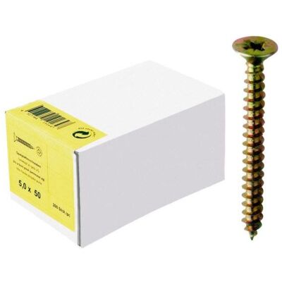 E-NORMpro Spanplattenschrauben - Vollgewinde, verzinkt, gelb - 4x40 mm E-NORMpro Spanplattenschrauben - Vollgewinde, verzinkt, gelb - 4x40 mm