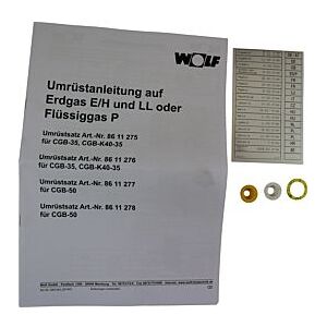 Wolf Umrüstsatz Flüssiggas - Erdgas E/LL 8611275 und Erdgas E - LL, für CGB-(K)-35