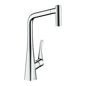 Hansgrohe Metris Spültisch-Einhebelmischer 73824000 mit Ausziehbrause, 2jet, sBox, chrom