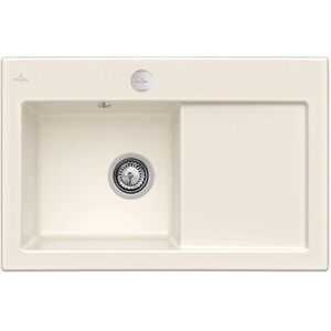 Villeroy und Boch Subway Flächenbündige Spüle 67722FKR Becken links, mit Ablaufgarnitur und Exzenterbetätigung, Crema Villeroy und Boch Subway Flächenbündige Spüle 67722FKR Becken links, mit Ablaufgarnitur und Exzenterbetätigung, Crema