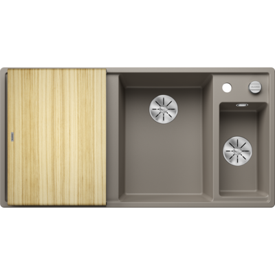 Blanco AXIA III 6 S Spüle 523469 100x51cm, PuraDur tartufo, rechts, mit Holzschneidbrett Blanco AXIA III 6 S Spüle 523469 100x51cm, PuraDur tartufo, rechts, mit Holzschneidbrett