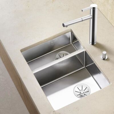 Blanco Claron Spüle 521610 340/180-U, 58,5 x 44 cm, rechts, Edelstahl Seidenglanz, ohne Ablauffernbedienung Blanco Claron Spüle 521610 340/180-U, 58,5 x 44 cm, rechts, Edelstahl Seidenglanz, ohne Ablauffernbedienung
