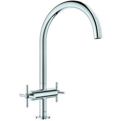 Grohe Atrio Spültisch-2-Griff-Armatur 30362000 chrom, mit C-Auslauf mit Mousseur Grohe Atrio Spültisch-2-Griff-Armatur 30362000 chrom, mit C-Auslauf mit Mousseur