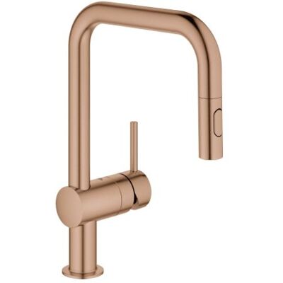Grohe Minta Spültisch-Einhebelmischer 32322DL2 warm sunset gebürstet, herausziehbare Dual-Spülbrause, U-Auslauf Grohe Minta Spültisch-Einhebelmischer 32322DL2 warm sunset gebürstet, herausziehbare Dual-Spülbrause, U-Auslauf