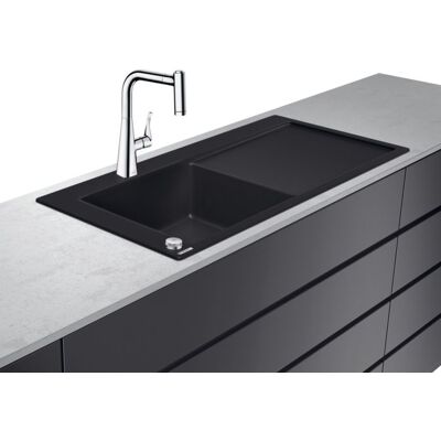 Hansgrohe Select Spülencombi 43227000 1050 x 510 mm, 1 Hauptbecken links, Abtropffläche, chrom Hansgrohe Select Spülencombi 43227000 1050 x 510 mm, 1 Hauptbecken links, Abtropffläche, chrom
