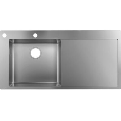 Hansgrohe S718-F450 Edelstahl Spüle mit linksseitigem Becken - Küchenbecken Hansgrohe S718-F450 Edelstahl Spüle mit linksseitigem Becken - Küchenbecken