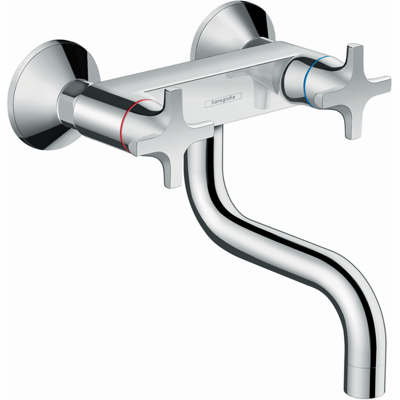 Hansgrohe Logis Küchen-Zweigriffarmatur 71287000 Lowspout, Wandmontage, schwenkbarer Auslauf, chrom Hansgrohe Logis Küchen-Zweigriffarmatur 71287000 Lowspout, Wandmontage, schwenkbarer Auslauf, chrom