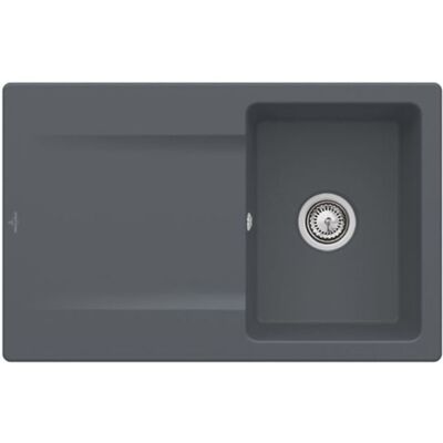 Villeroy und Boch Villeroy & Boch Siluet Einbauspüle 333401i4 mit Ablaufgarnitur und Handbetätigung, Graphit Villeroy und Boch Villeroy & Boch Siluet Einbauspüle 333401i4 mit Ablaufgarnitur und Handbetätigung, Graphit
