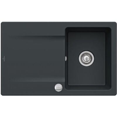 Villeroy und Boch Villeroy & Boch Siluet Einbauspüle 333402S5 mit Ablaufgarnitur und Exzenterbetätigung, Ebony Villeroy und Boch Villeroy & Boch Siluet Einbauspüle 333402S5 mit Ablaufgarnitur und Exzenterbetätigung, Ebony