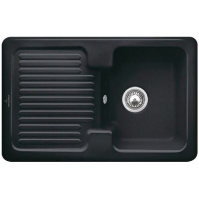 Villeroy und Boch Villeroy & Boch Condor Einbauspüle 674501S5 mit Ablaufgarnitur und Handbetätigung, Ebony Villeroy und Boch Villeroy & Boch Condor Einbauspüle 674501S5 mit Ablaufgarnitur und Handbetätigung, Ebony