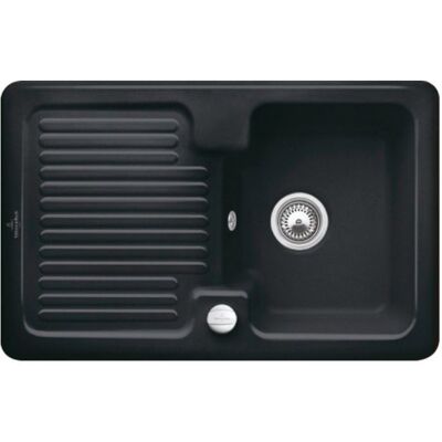 Villeroy und Boch Villeroy & Boch Condor Einbauspüle 674502S5 mit Ablaufgarnitur und Exzenterbetätigung, Ebony Villeroy und Boch Villeroy & Boch Condor Einbauspüle 674502S5 mit Ablaufgarnitur und Exzenterbetätigung, Ebony