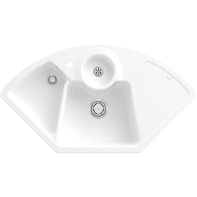 Villeroy & Boch Eckspüle - 670801RW - Weiß Stein Villeroy & Boch Eckspüle - 670801RW - Weiß Stein
