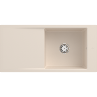 Villeroy und Boch Timeline 60 Flat Flächenbündige Spüle 67901FFU mit Ablaufgarnitur und Handbetätigung, Ivory Villeroy und Boch Timeline 60 Flat Flächenbündige Spüle 67901FFU mit Ablaufgarnitur und Handbetätigung, Ivory
